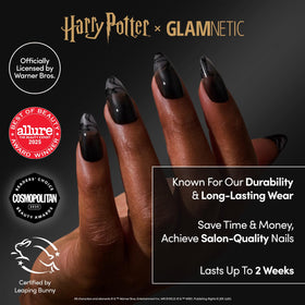 Glamnetic Harry Potter Dementor Press On Nails with nail glue and accessories