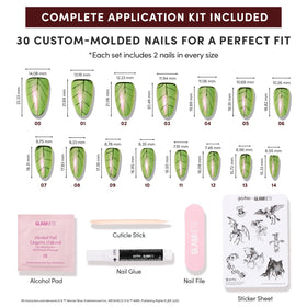 Glamnetic Harry Potter Mandrake Press On Nails with magical creatures sticker sheet
