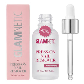 Glamnetic Press On Nail Remover Serum 30ml front view with packaging