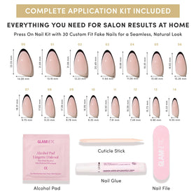 Glamnetic Press On Nails application process with alcohol pad