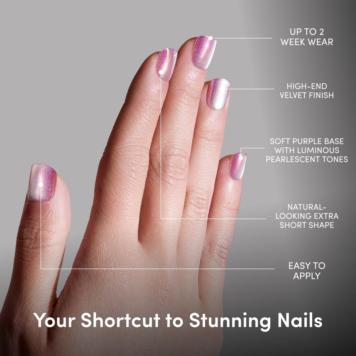 Glamnetic Press On Nails application process with cuticle stick