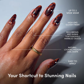 Glamnetic Press On Nails application process with cuticle stick