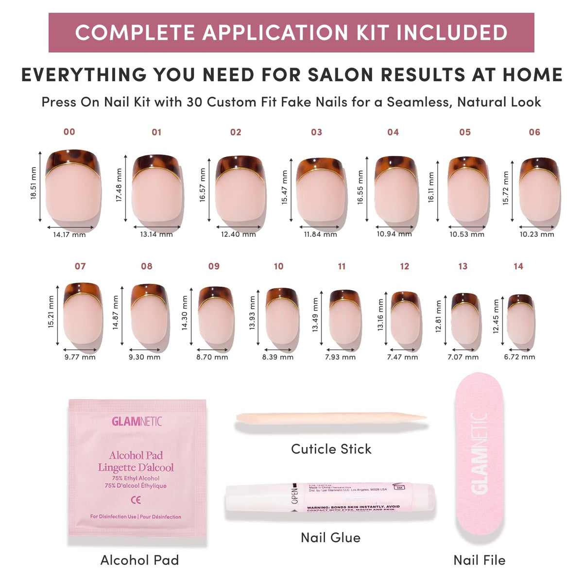 Glamnetic Press On Nails application process with nail glue