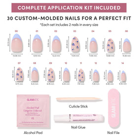 Glamnetic Press On Nails being applied on hands