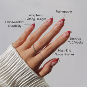 Glamnetic Press On Nails Cherry Bomb 3D cherry accents close-up