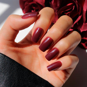 Glamnetic Press On Nails Cherry Mocha full kit front view