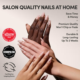 Glamnetic Press On Nails close-up of gold foil design