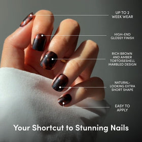 Glamnetic Press On Nails close-up of tortoiseshell design