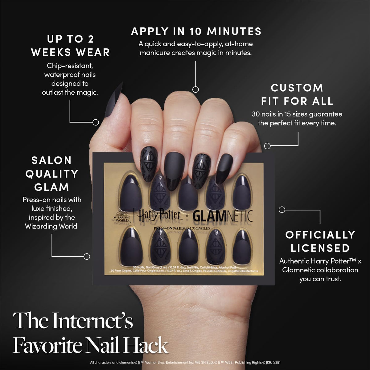 Glamnetic press on nails displayed in storage box