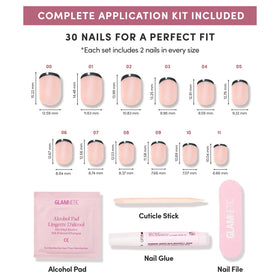 Glamnetic Press On Nails displayed with double-sided nail file