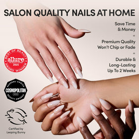 Glamnetic Press On Nails Frosted Chai design close-up
