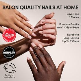 Glamnetic Press On Nails glossy finish with gold design
