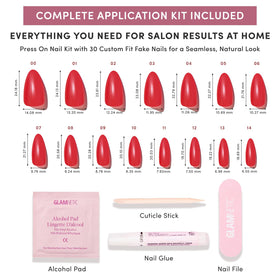 Glamnetic Press On Nails in a hand showcasing the glossy finish