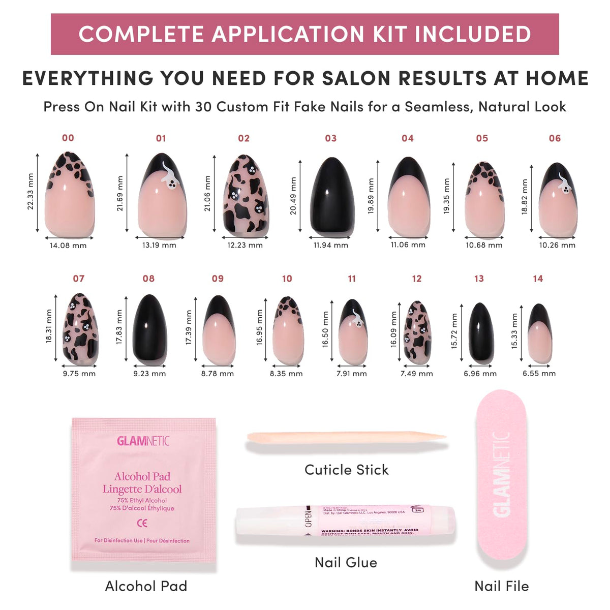 Glamnetic Press On Nails in different angles