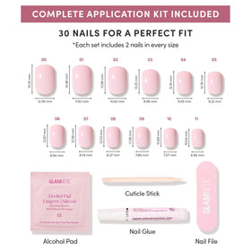 Glamnetic Press On Nails in glossy pink colour