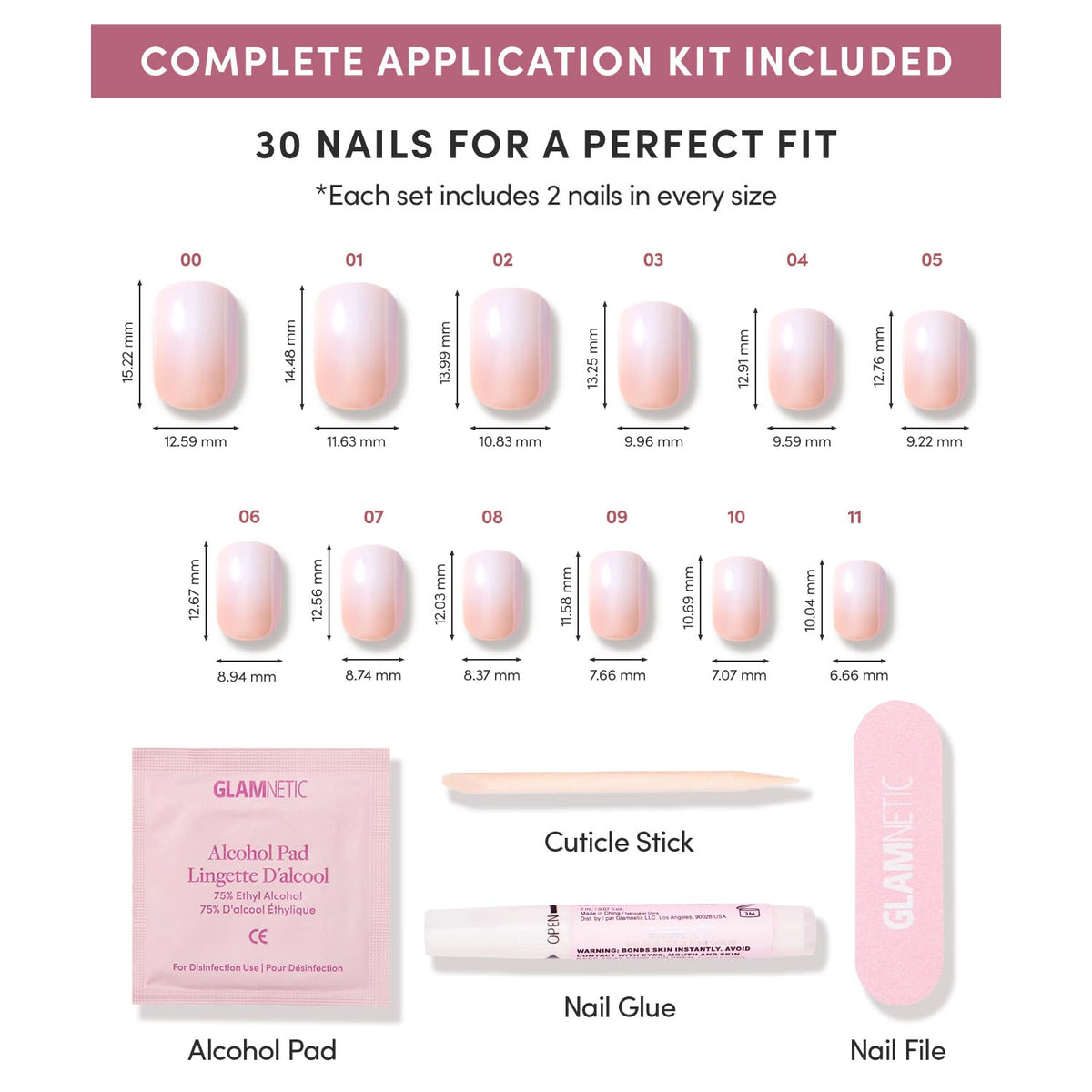 Glamnetic Press On Nails in natural hand setting