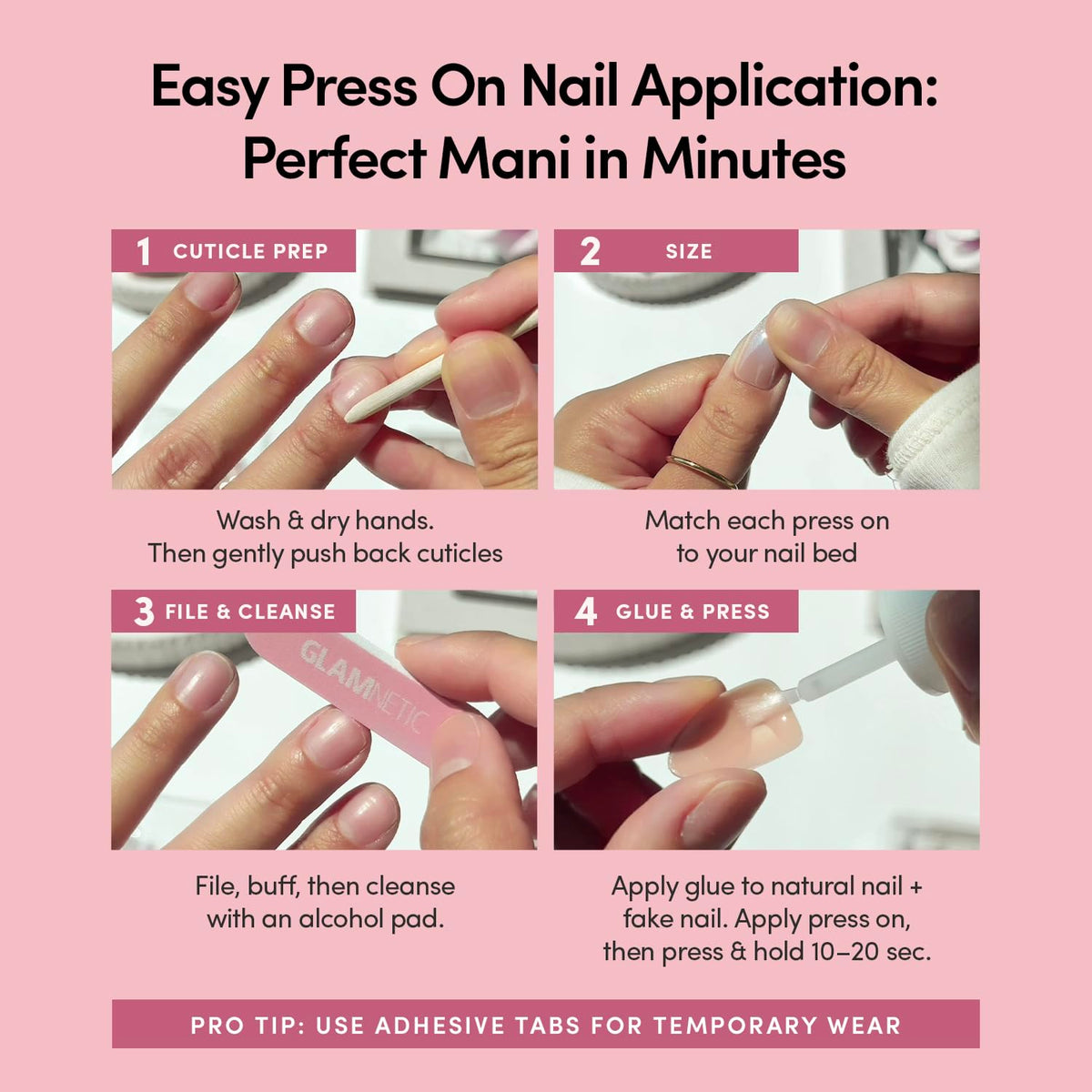 Glamnetic Press On Nails in various sizes