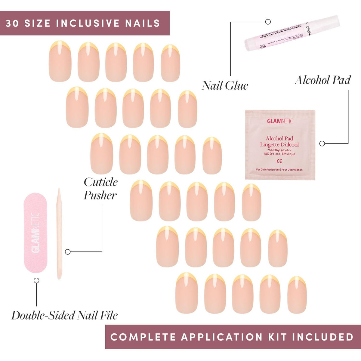 Glamnetic Press On Nails in various sizes for custom fit