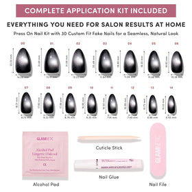 Glamnetic Press On Nails in various sizes for custom fit