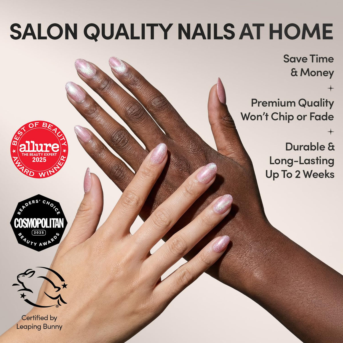 Glamnetic Press On Nails in various sizes laid out