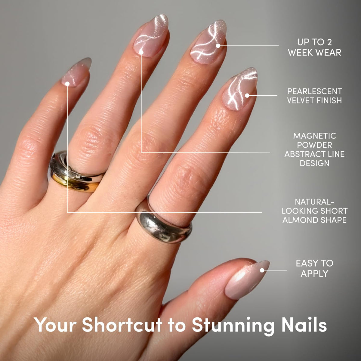 Glamnetic Press On Nails in various sizes laid out
