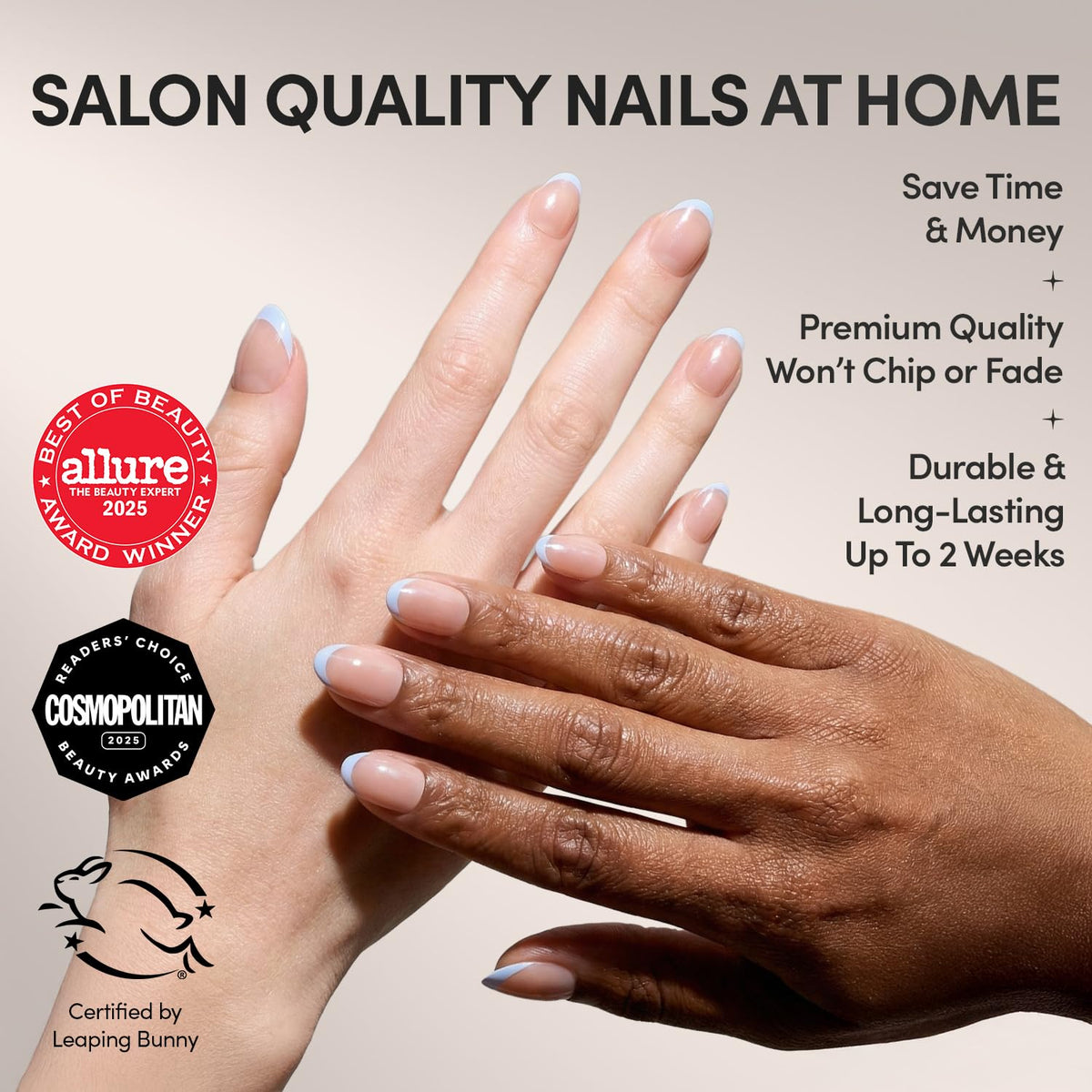 Glamnetic Press On Nails kit contents including glue and file