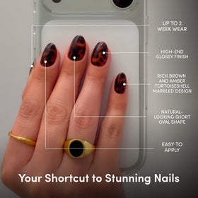 Glamnetic Press On Nails kit contents including glue and file