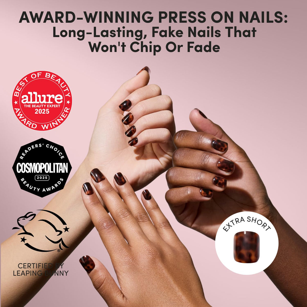 Glamnetic Press On Nails kit contents including nail glue and file