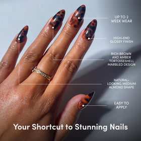 Glamnetic Press On Nails kit contents with glue and file
