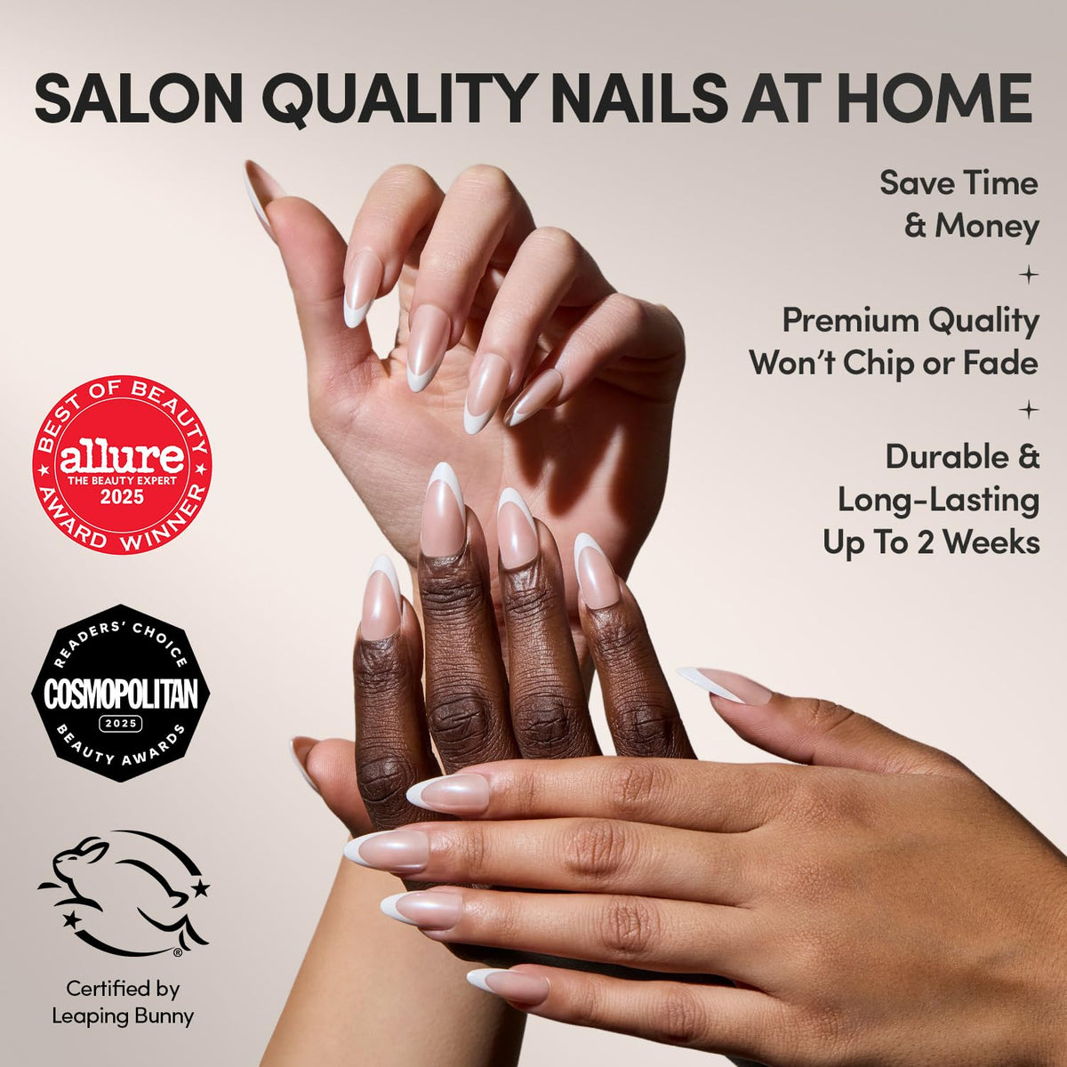 Glamnetic Press On Nails Medium Almond glossy finish