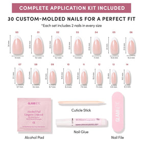 Glamnetic Press On Nails Medium Almond on hands
