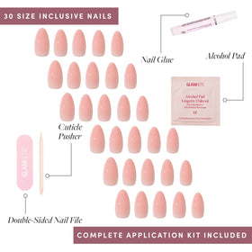 Glamnetic Press On Nails Medium Almond with double-sided nail file
