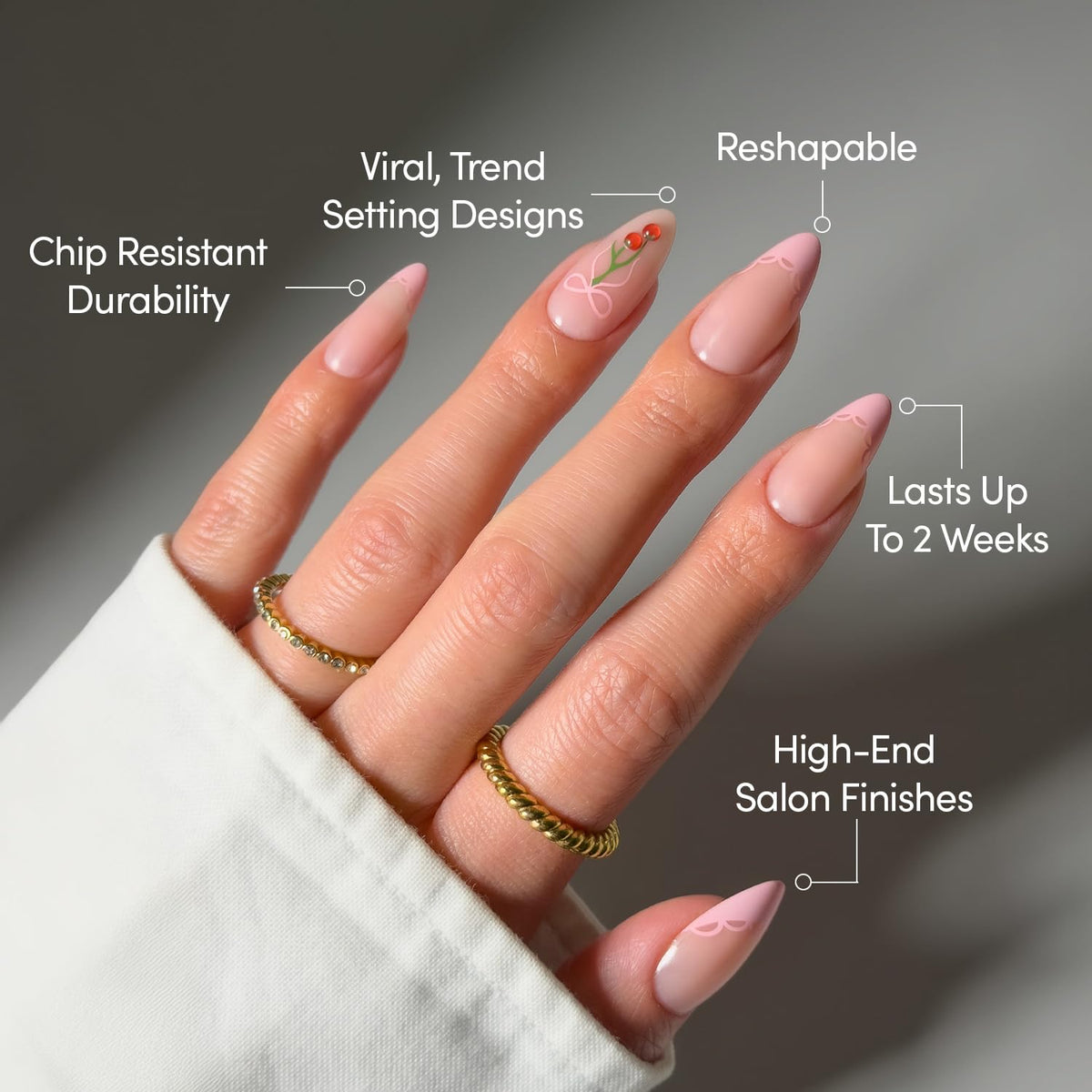 Glamnetic Press On Nails Medium Almond with storage box