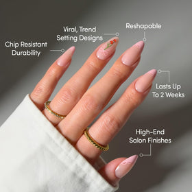 Glamnetic Press On Nails Medium Almond with storage box