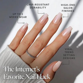 Glamnetic Press On Nails Medium Coffin Glazed close-up of nail designs