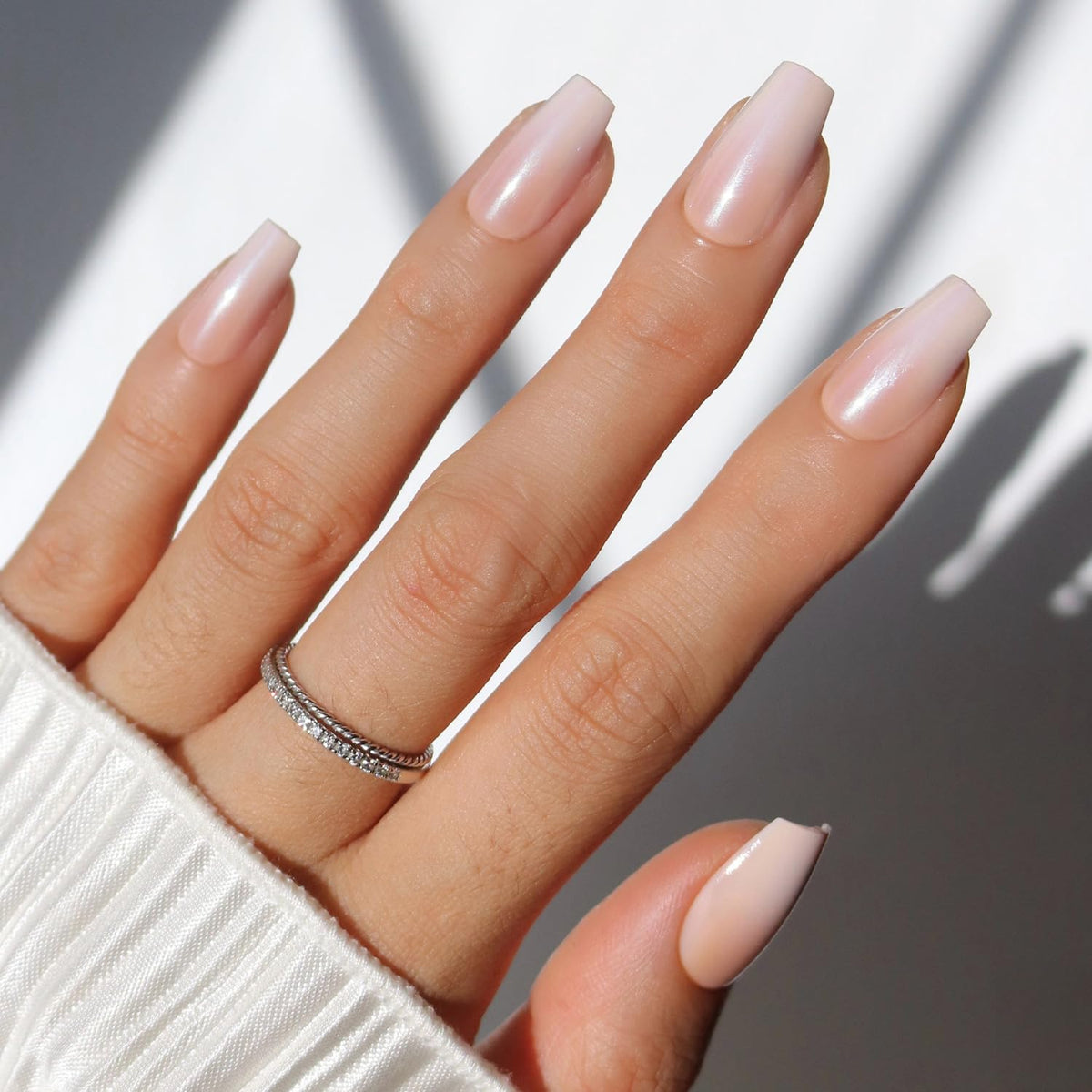 Glamnetic Press On Nails Medium Coffin Glazed full kit front view