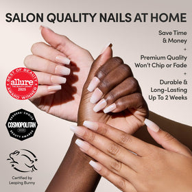 Glamnetic Press On Nails Medium Coffin Glazed with storage box