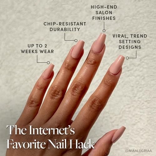 Glamnetic Press On Nails Medium Coffin glossy close-up of nail shapes