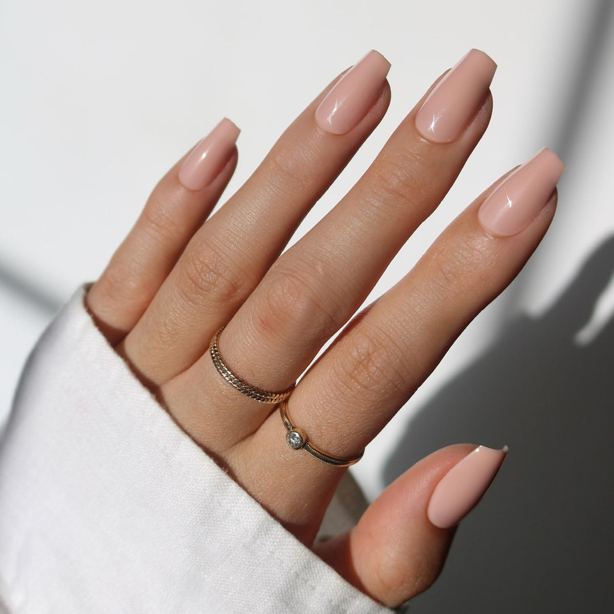 Glamnetic Press On Nails Medium Coffin glossy full kit front view