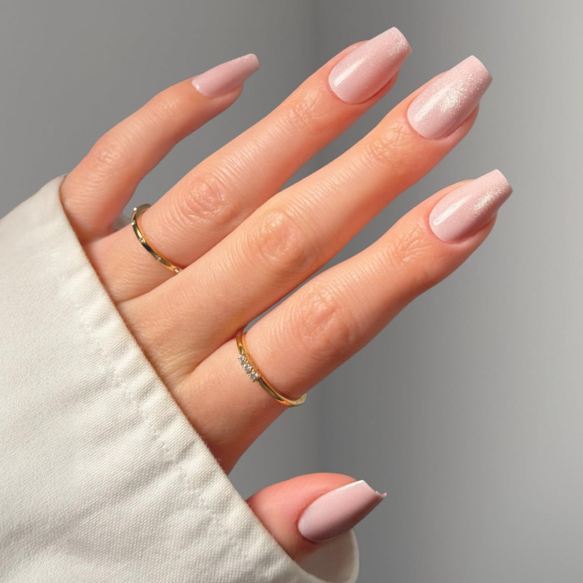 Glamnetic Press On Nails medium coffin glossy full kit front view