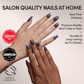 Glamnetic Press On Nails Medium Coffin Glow-in-the-Dark close-up of nails