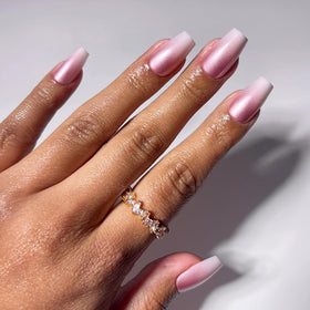 Glamnetic Press On Nails medium coffin kit with pearlescent finish