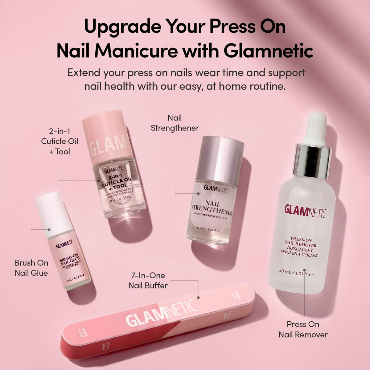 Glamnetic Press On Nails medium coffin shape side view