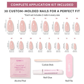 Glamnetic Press On Nails Medium Oval in lifestyle setting