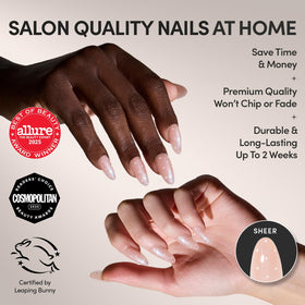 Glamnetic Press On Nails Medium Oval with polka dots close-up