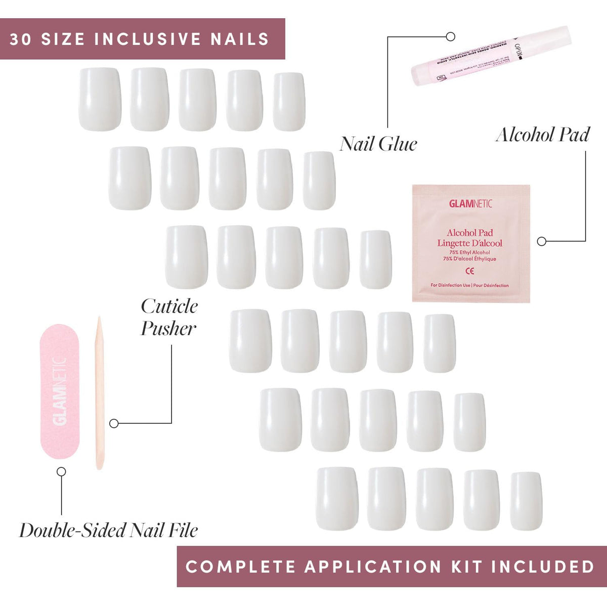 Glamnetic Press On Nails Medium Square Glazed storage box