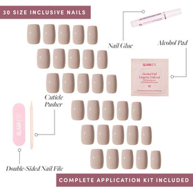 Glamnetic Press On Nails Medium Square Glossy with double-sided nail file