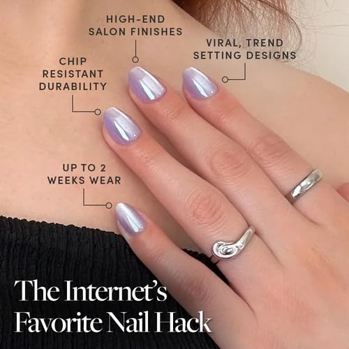 Glamnetic Press On Nails Mermaid’s Tail kit contents including glue and file