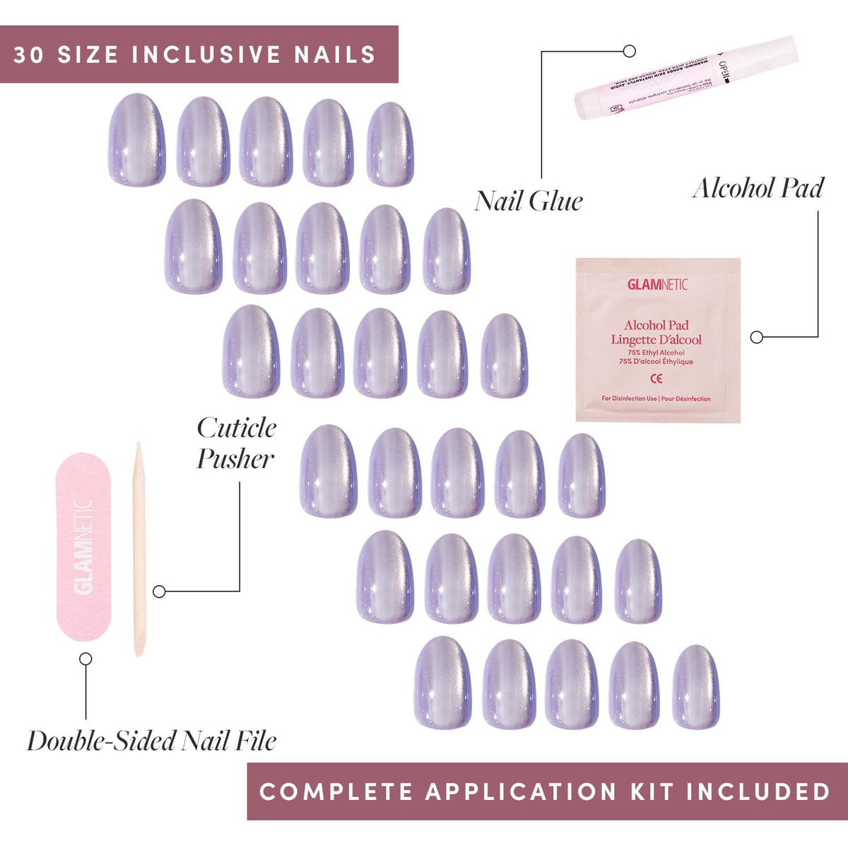 Glamnetic Press On Nails Mermaid’s Tail nails displayed in various sizes