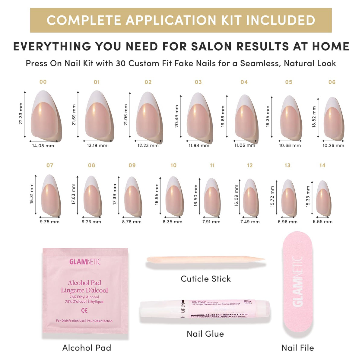 Glamnetic Press On Nails on a hand for demonstration